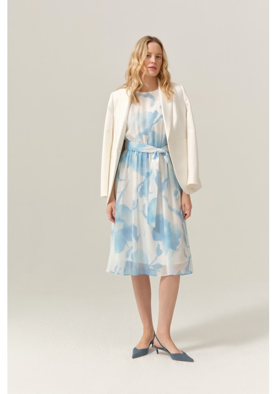 Biało-błękitna sukienka FERIA FER098